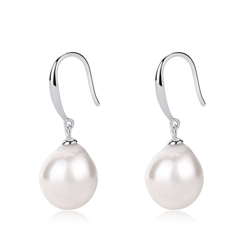 Classic Hook White Baroque Pearl Earrings - May-Lynn Jewelry